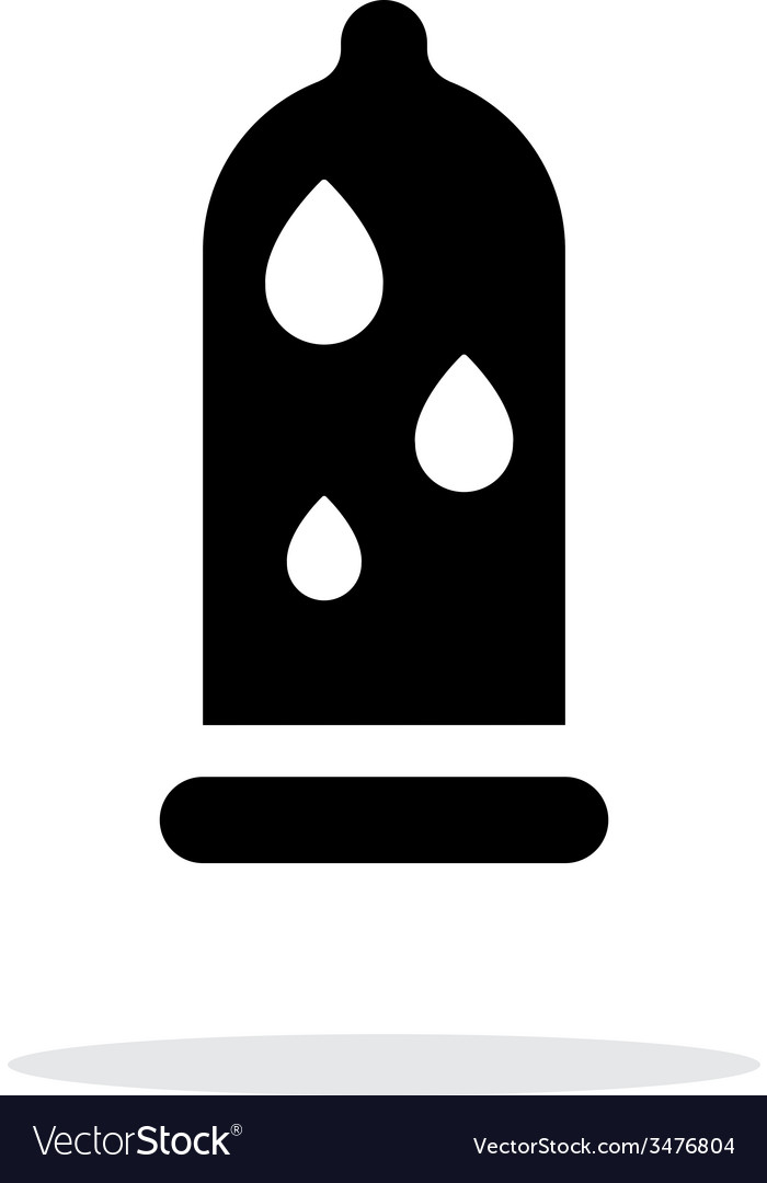 Condom and water lubrication icon on white