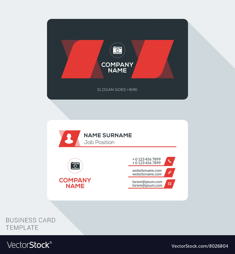 Creative and clean business card template flat