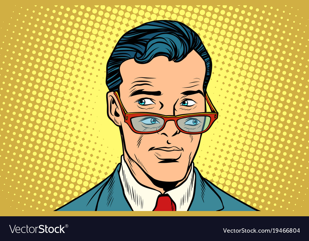 Double view a man in glasses Royalty Free Vector Image