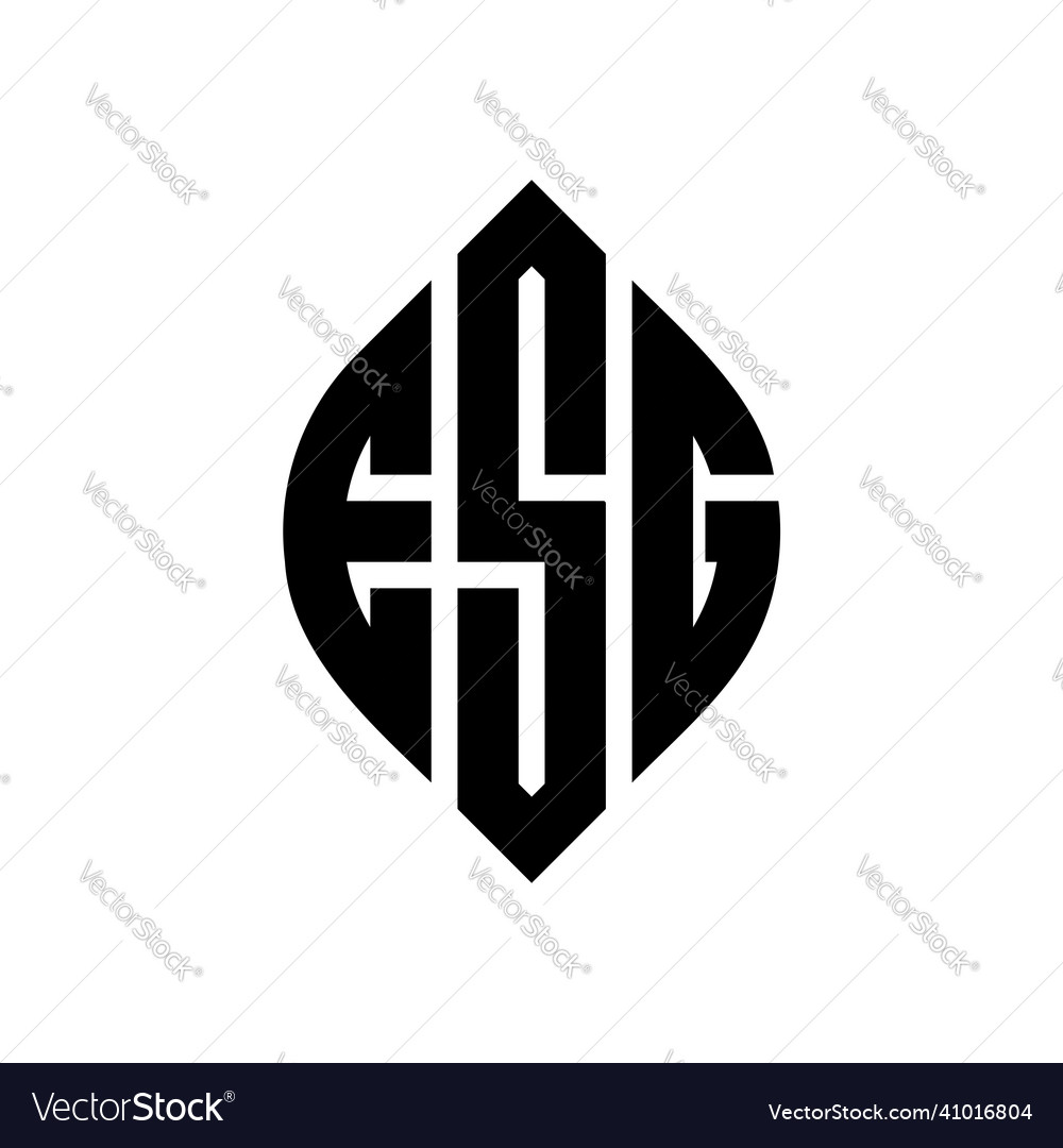 Esg circle letter logo design Royalty Free Vector Image