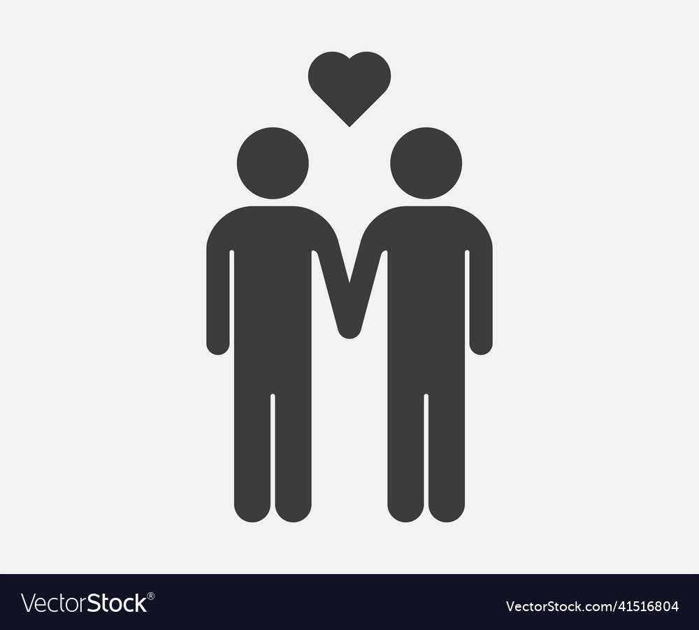 Gay Couple Icon Homosexual Couple Sign Royalty Free Vector