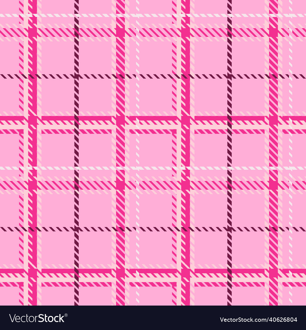 Girly Pink Seamless Plaid Pattern Gingham Vector Image