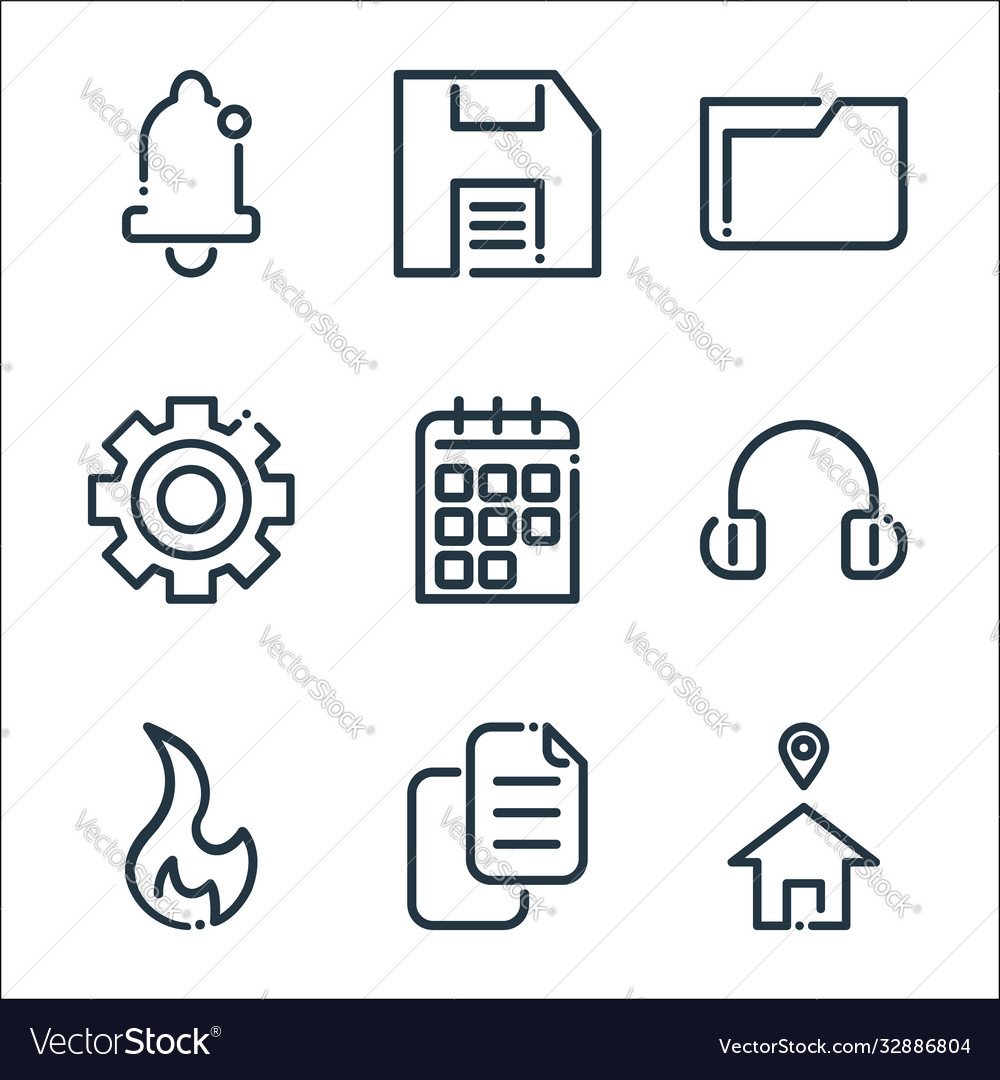 Icon line icons linear set quality Vector Image Icon line icons linear set quality