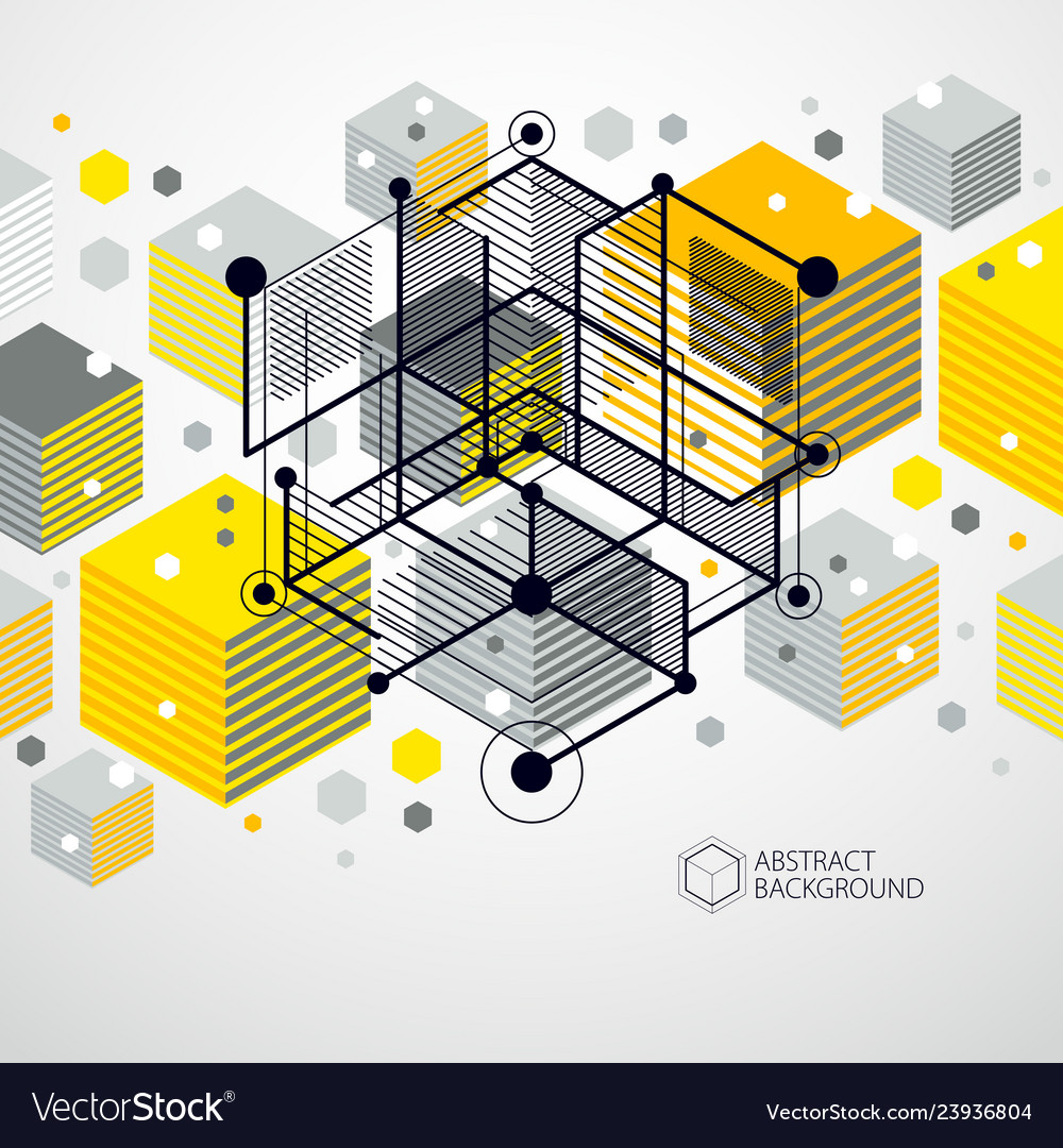 Isometric abstract yellow background with linear vector image Isometric abstract yellow background with linear