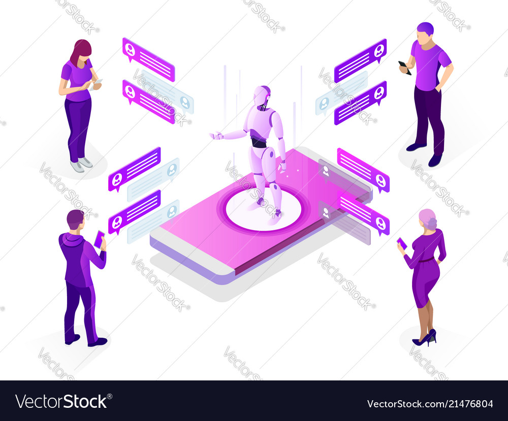 Isometric artificial intelligence concept ai Vector Image