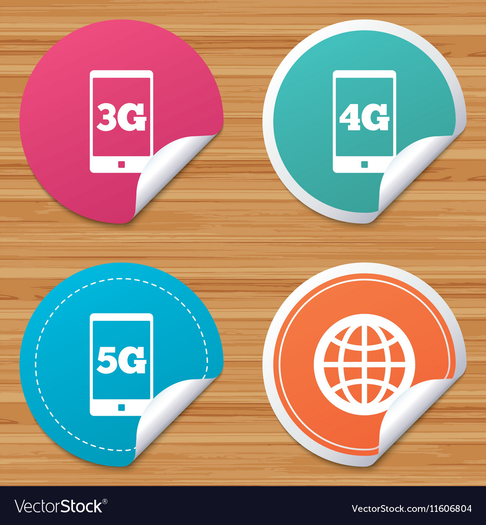 Mobile telecommunications icons 3g 4g and 5g