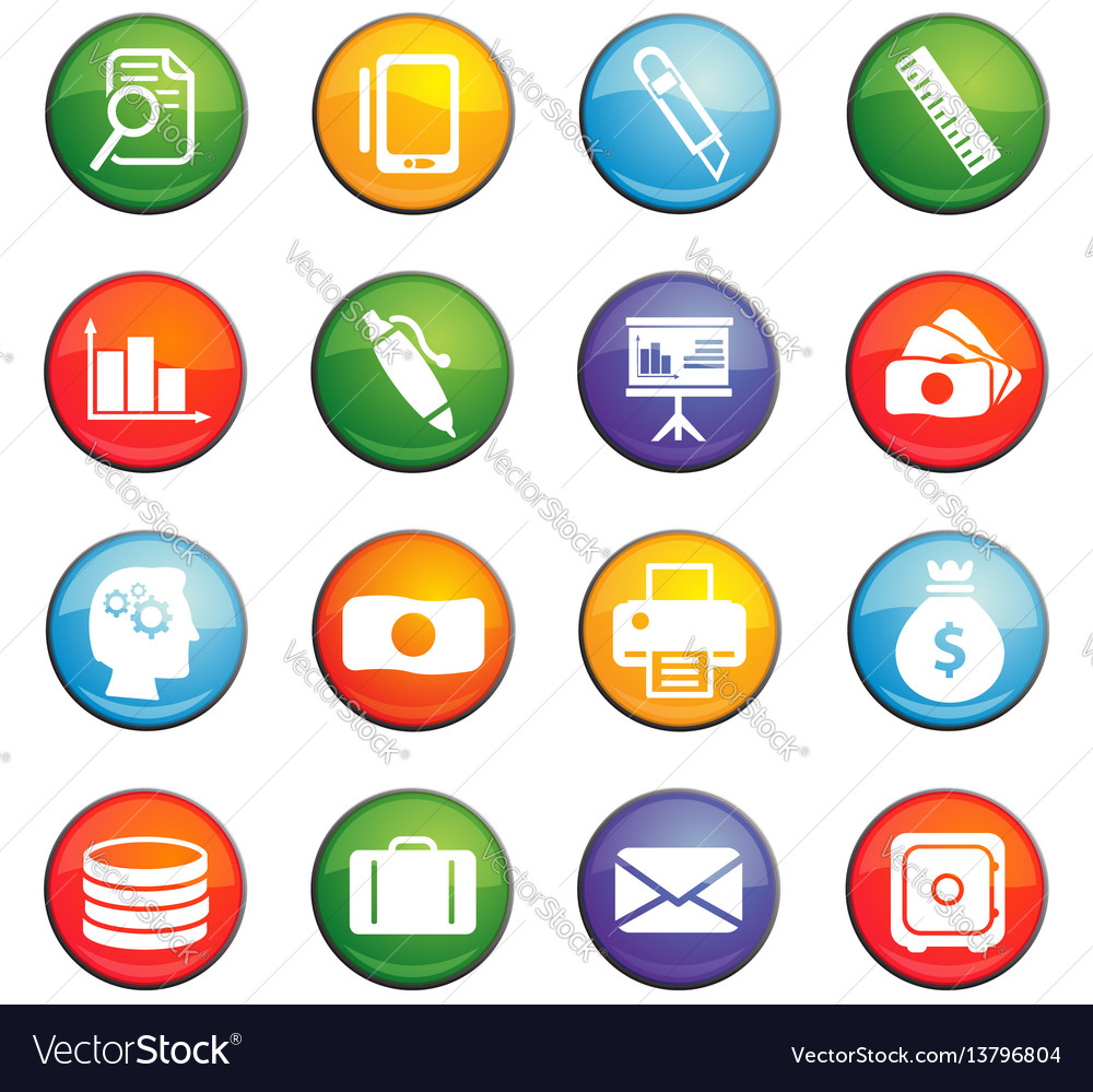 Office icon set Royalty Free Vector Image - VectorStock