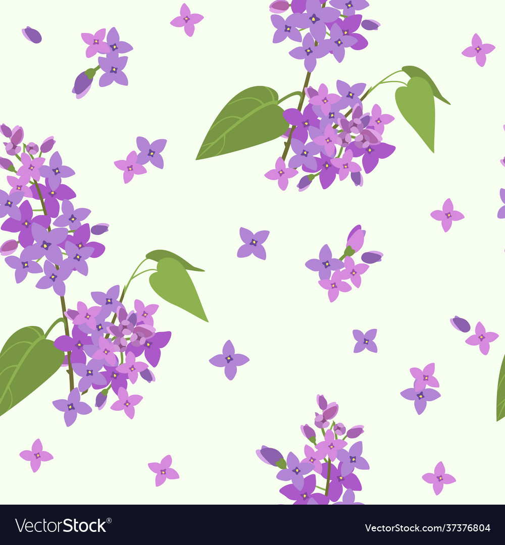 Pattern with branches blooming lilacs Royalty Free Vector