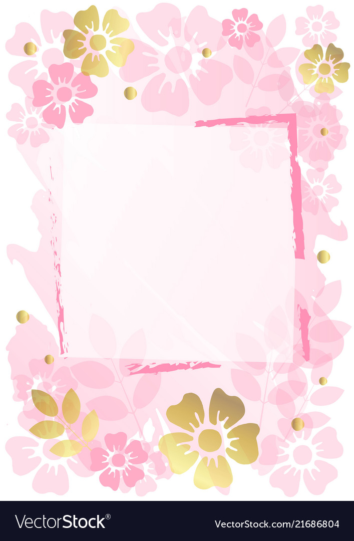 Pink Floral Frame Background