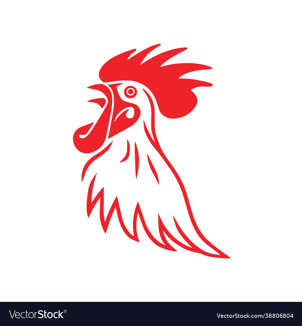 Rooster line logo sports premium design Royalty Free Vector