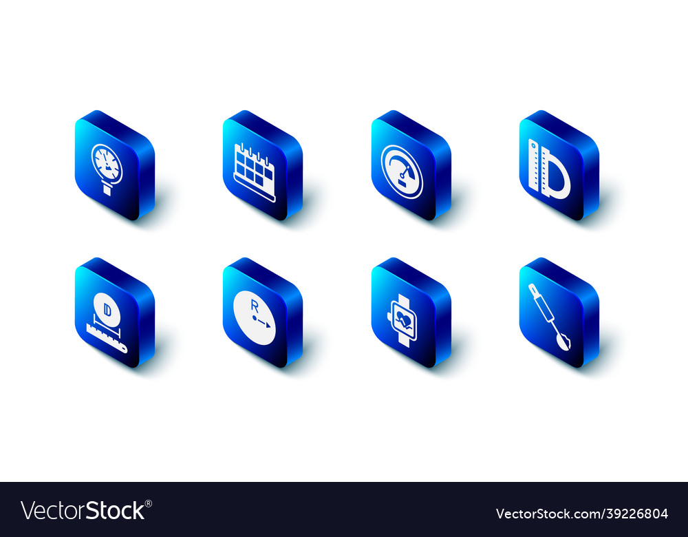 Set calendar speedometer protractor and ruler Vector Image Set calendar speedometer protractor and ruler