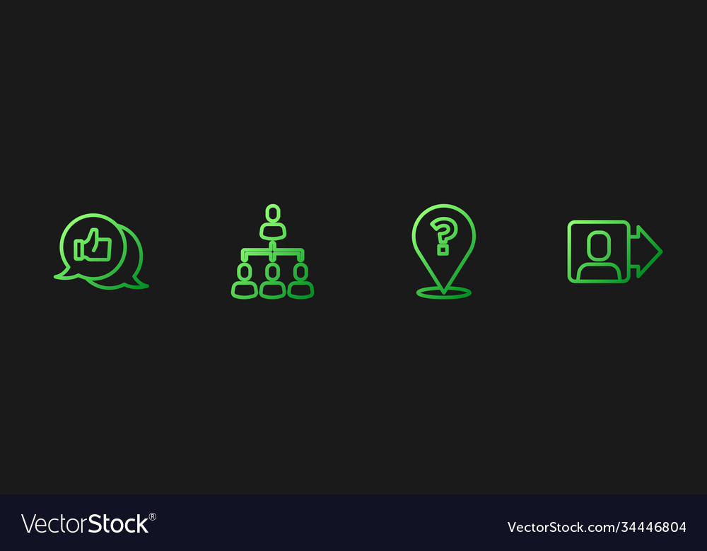 Set line question mark hand like hierarchy vector image Set line question mark hand like hierarchy