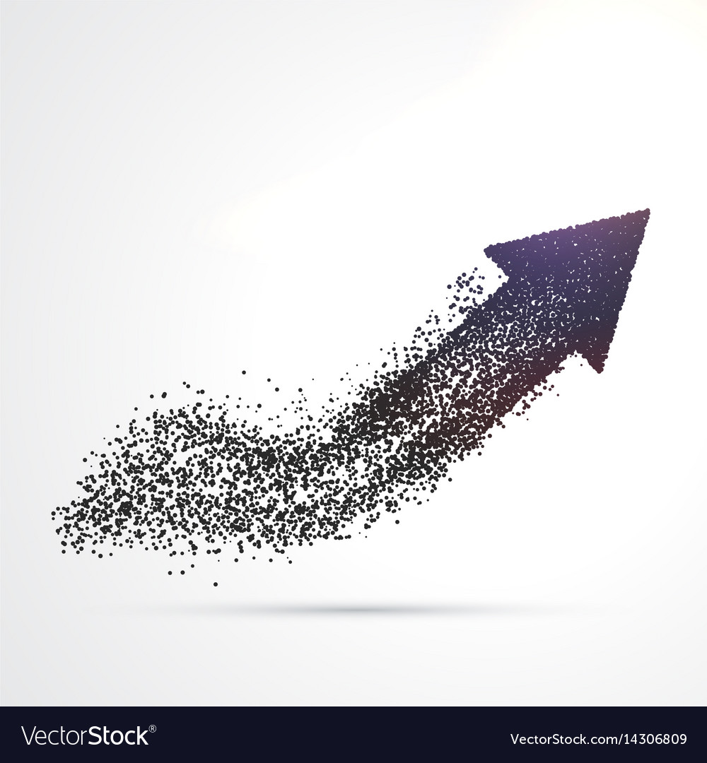 Abstract arrow design made with particles