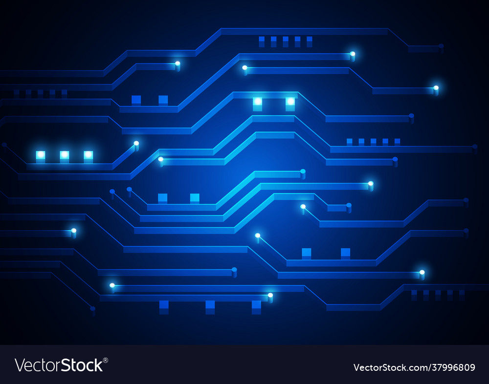Circuit technology background with hi-tech vector image Circuit technology background with hi-tech