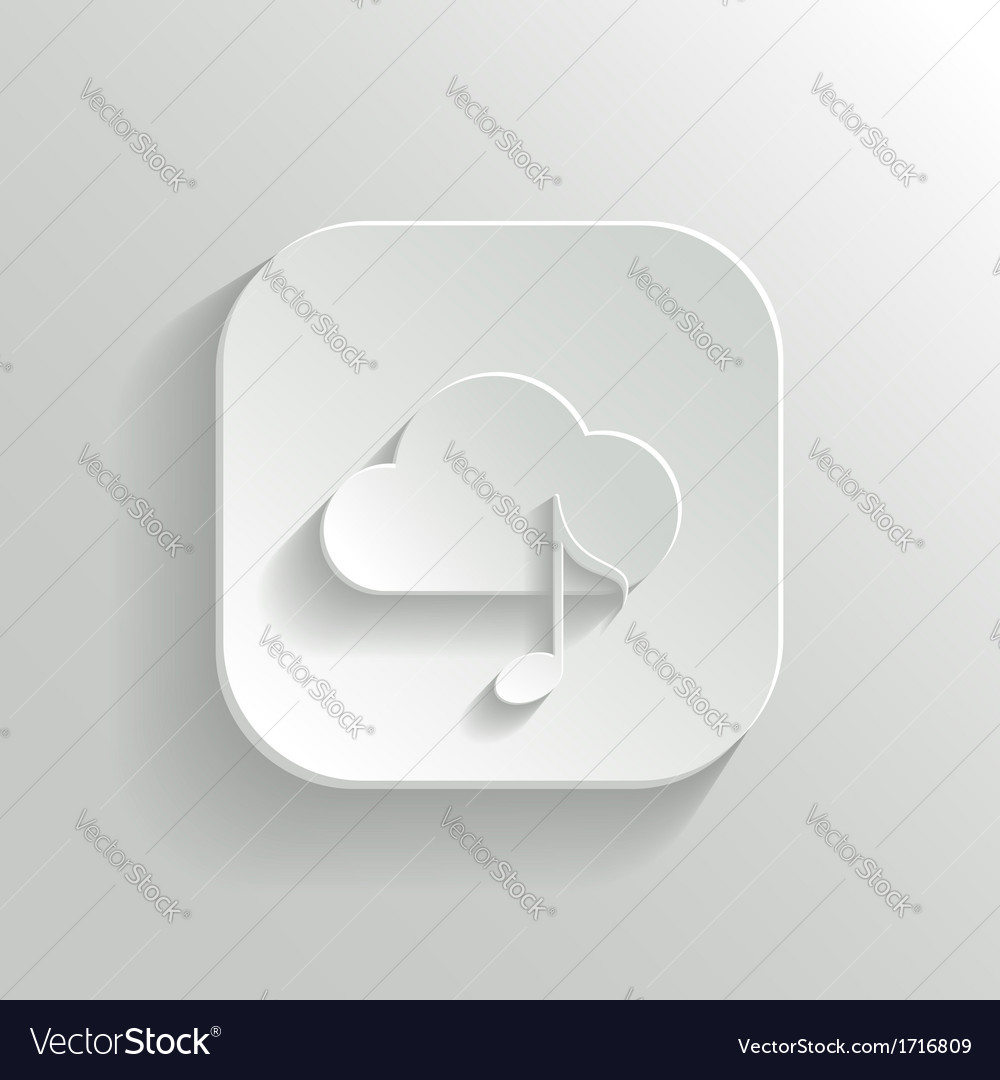 Cloud music icon - white app button