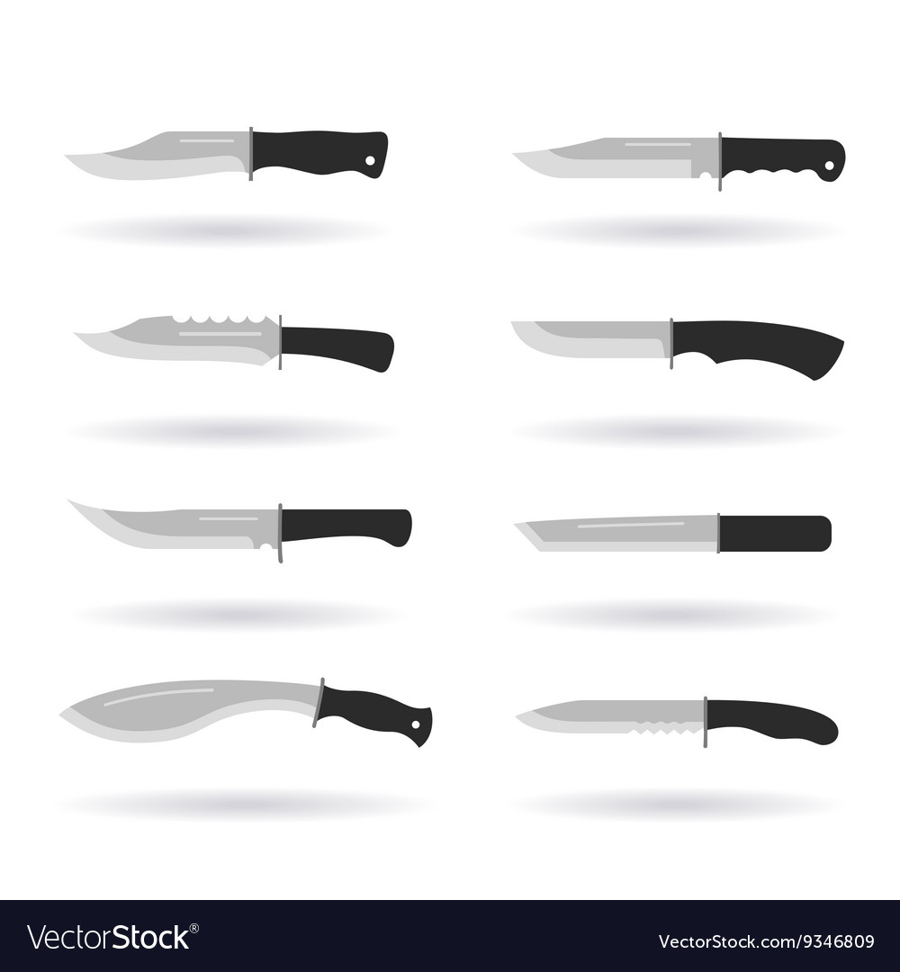 Kitchen knife set Royalty Free Vector Image - VectorStock