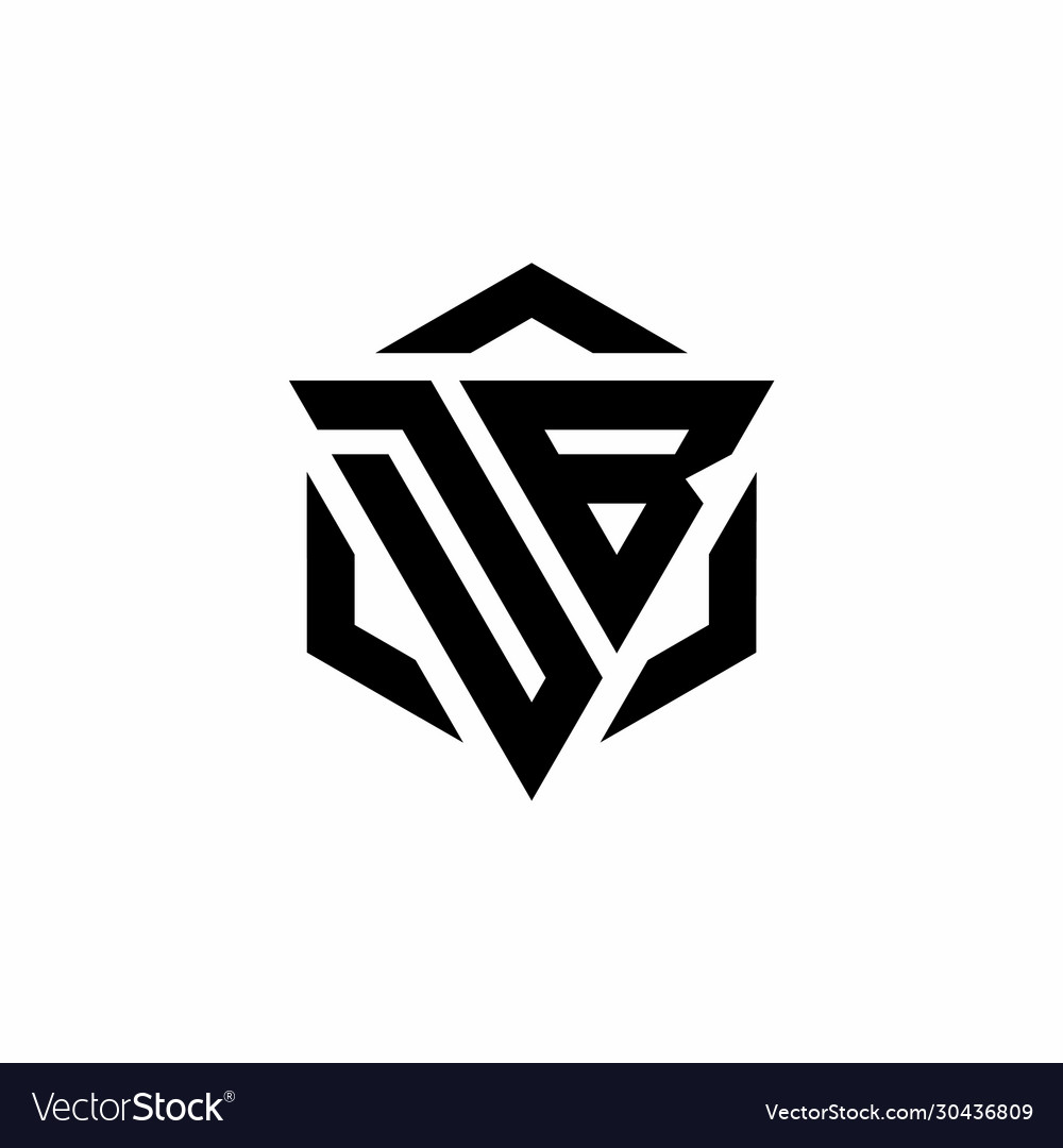 Db logo monogram with triangle and hexagon modern