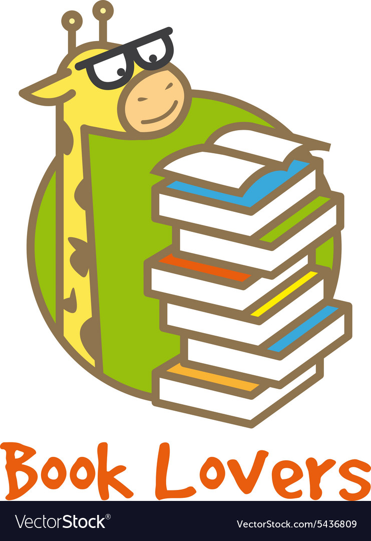 Funny giraffe logotype book store logo