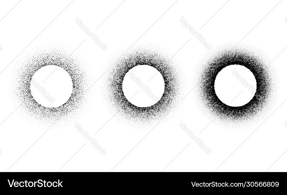 Grunge spray stencil round frames gradient ink Vector Image