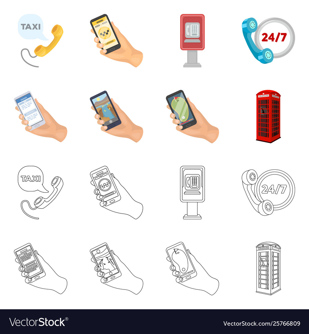 Isolated object phone and screen logo set
