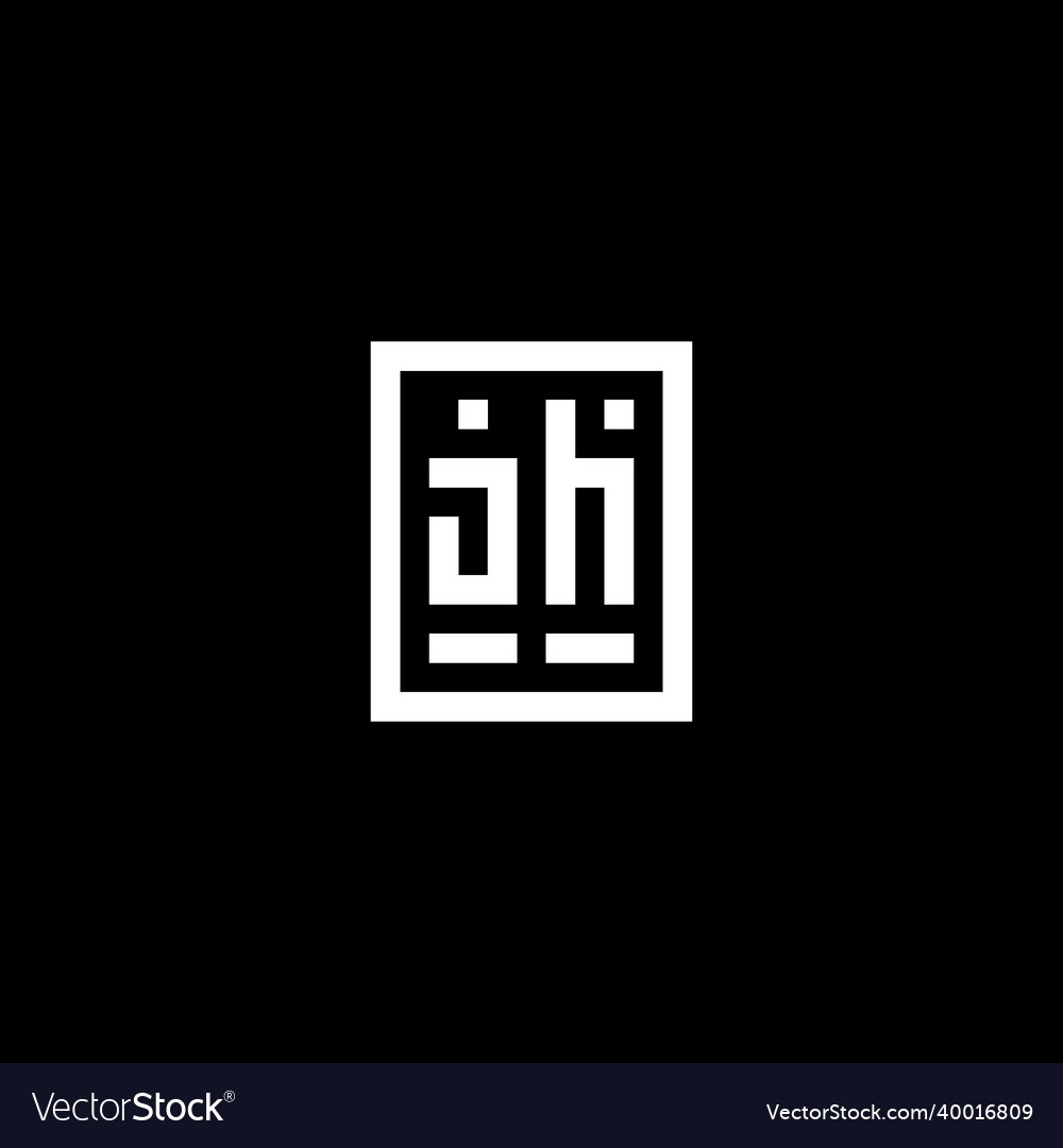 Jh initial logo with square rectangular shape