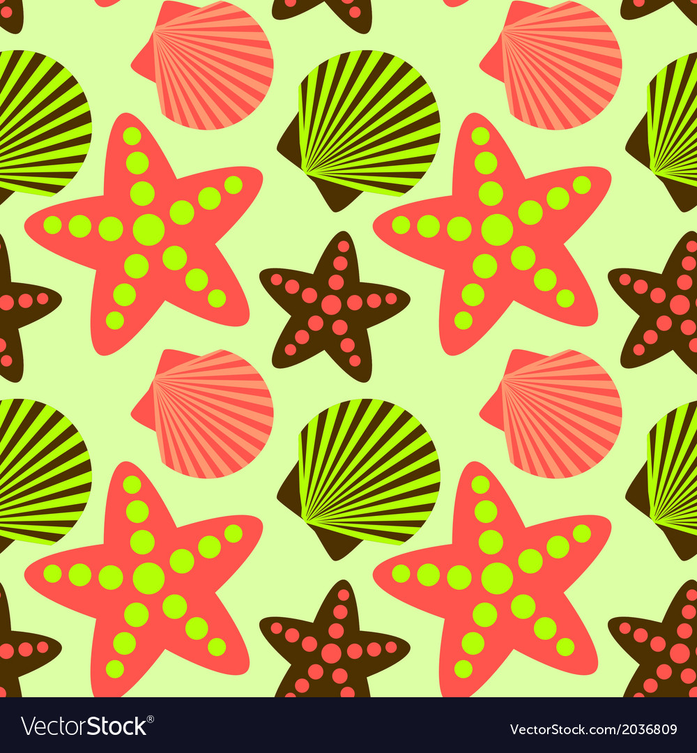 Seashell seamless pattern