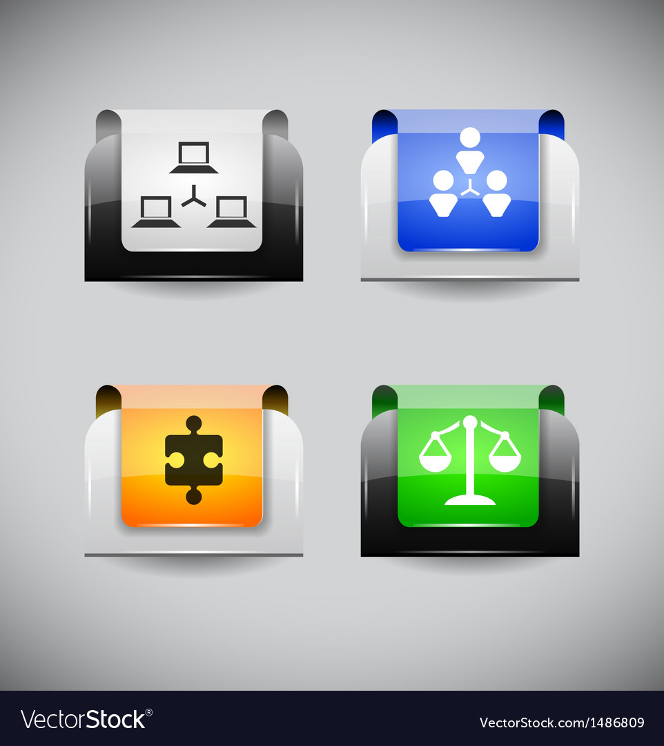 Set of color plastic buttons for web