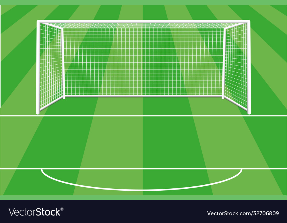 Soccer goal with shadow net and field marking