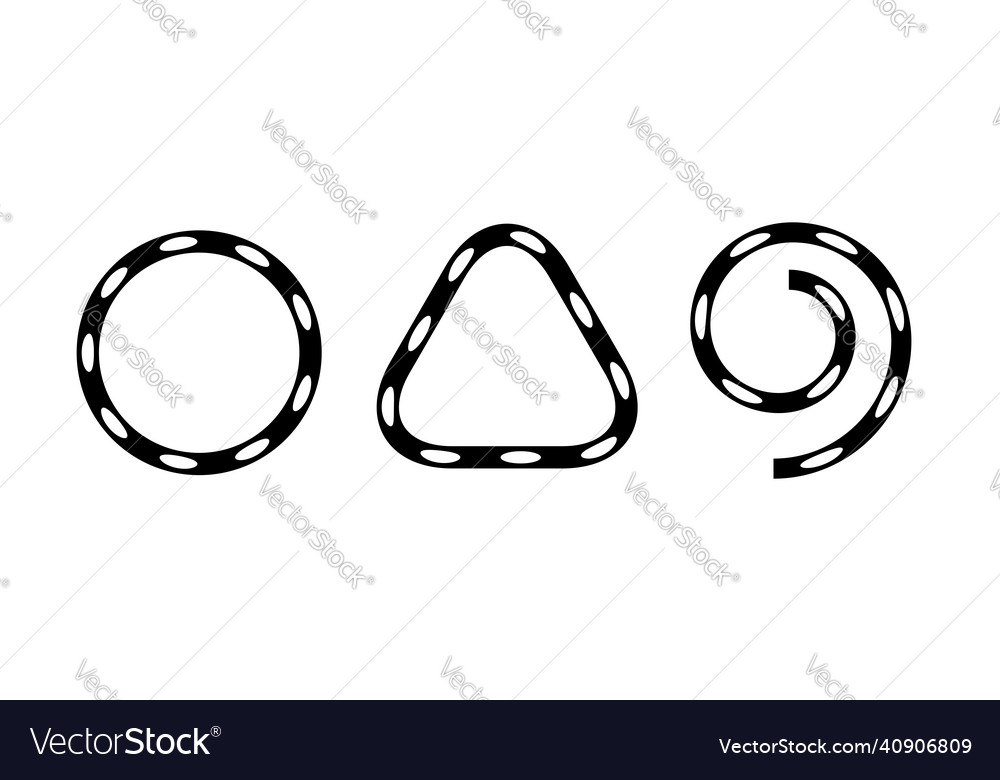Spiral circle and triangle elements