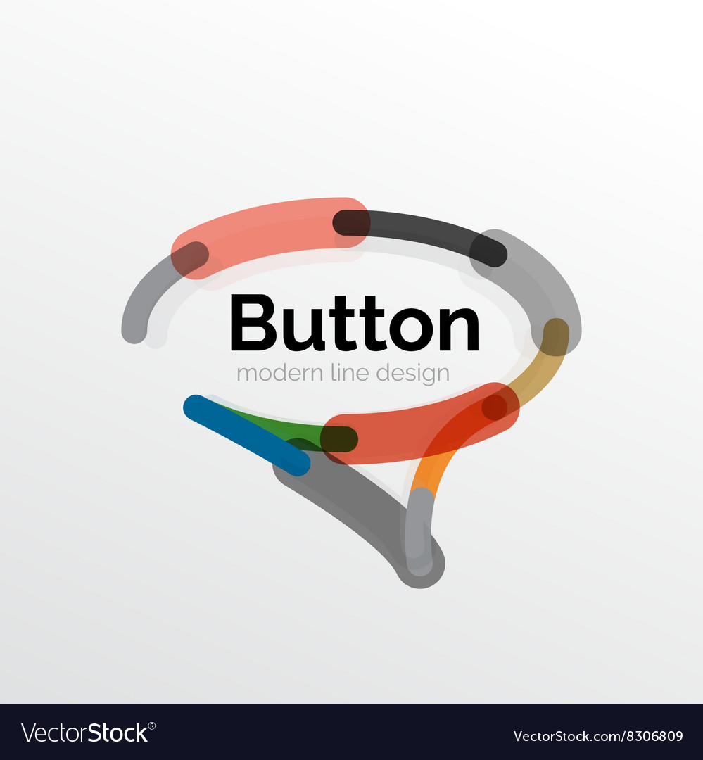 Thin line design geometric button flat