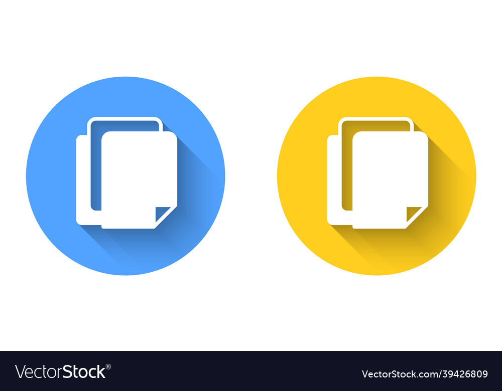 White file document icon isolated with long shadow vector image White file document icon isolated with long shadow