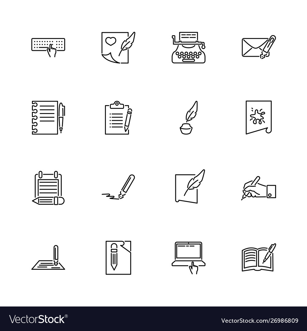 Writing - flat icons Royalty Free Vector Image