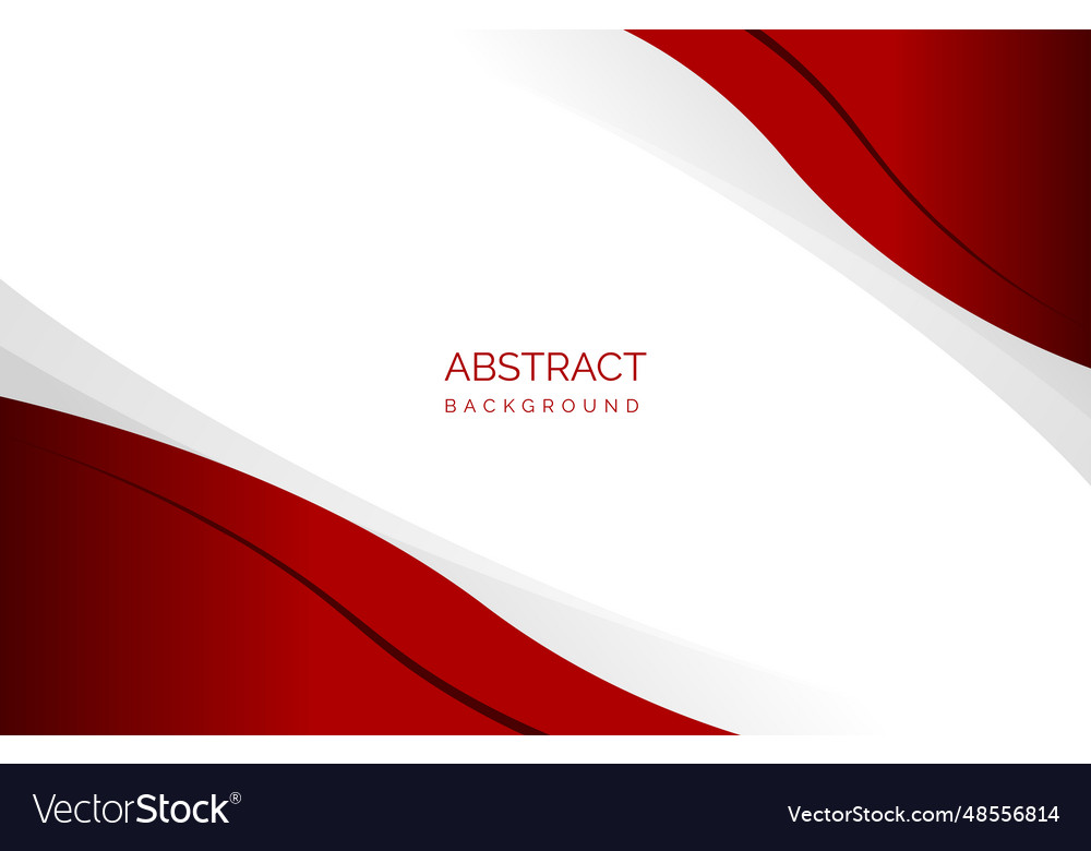 Abstract Red And White Wavy Corporate Background Vector Image