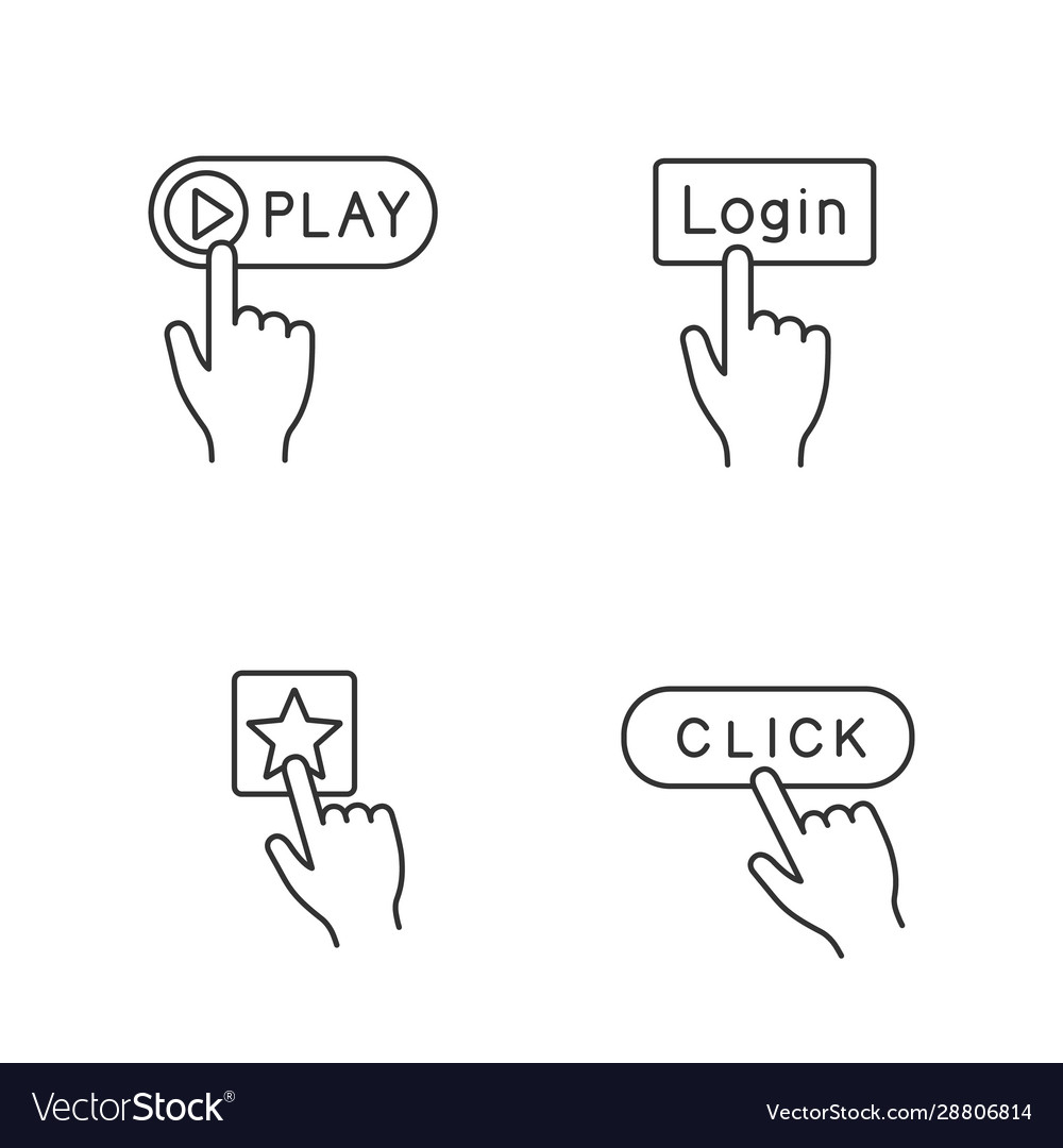 App buttons linear icons set vector image App buttons linear icons set