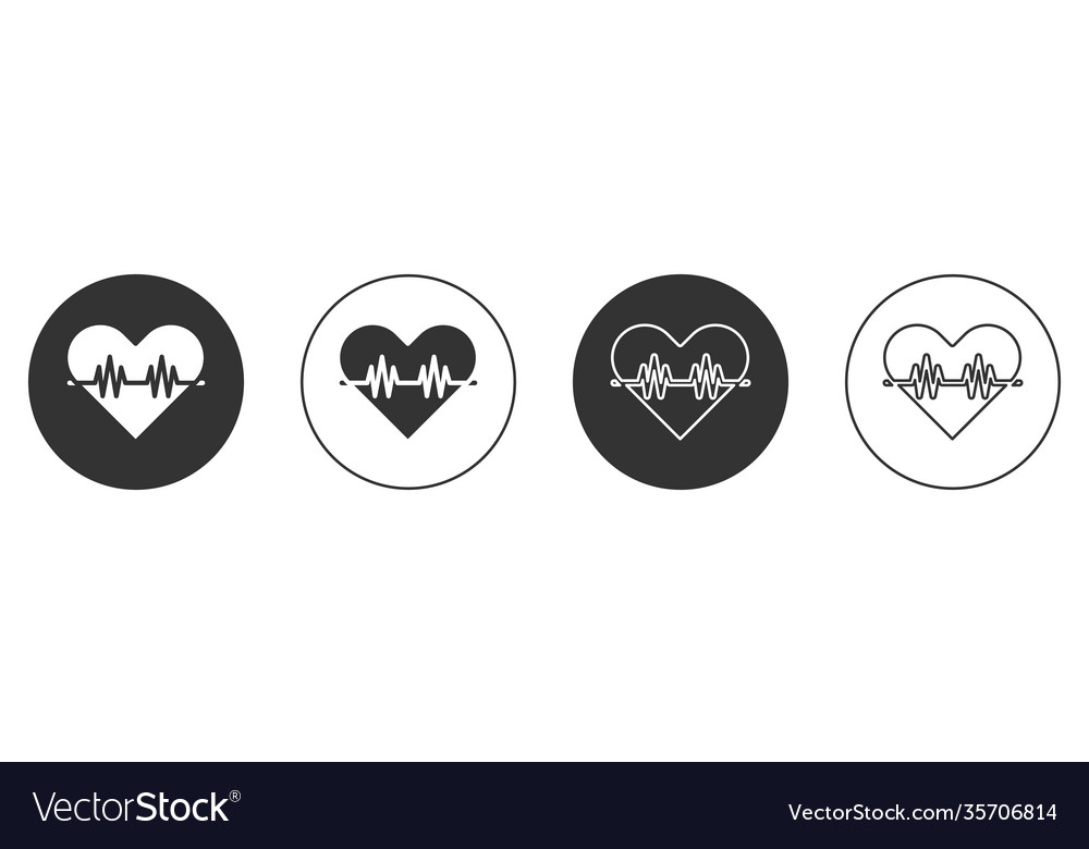 Black heart rate icon isolated on white background