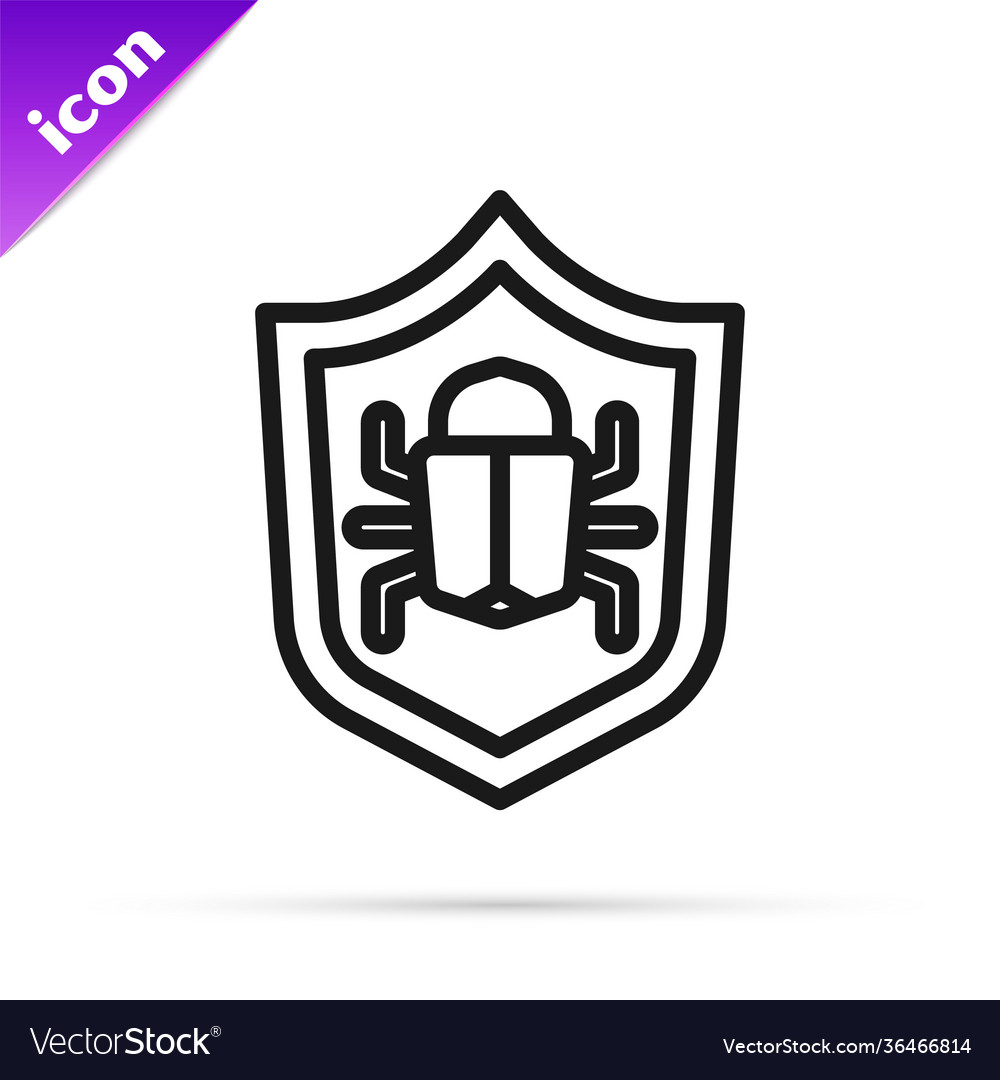 Black line system bug concept icon isolated vector image Black line system bug concept icon isolated