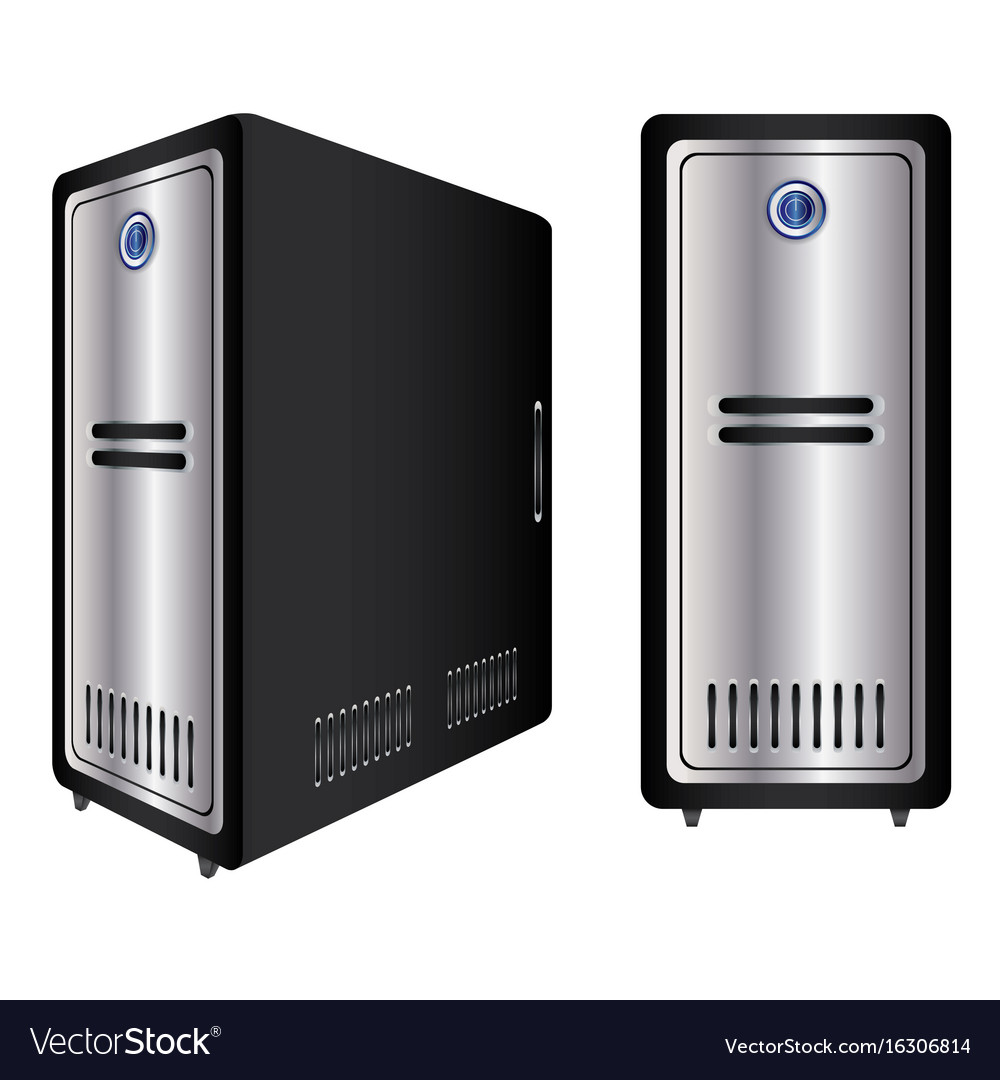 Computer case realistic of isolated