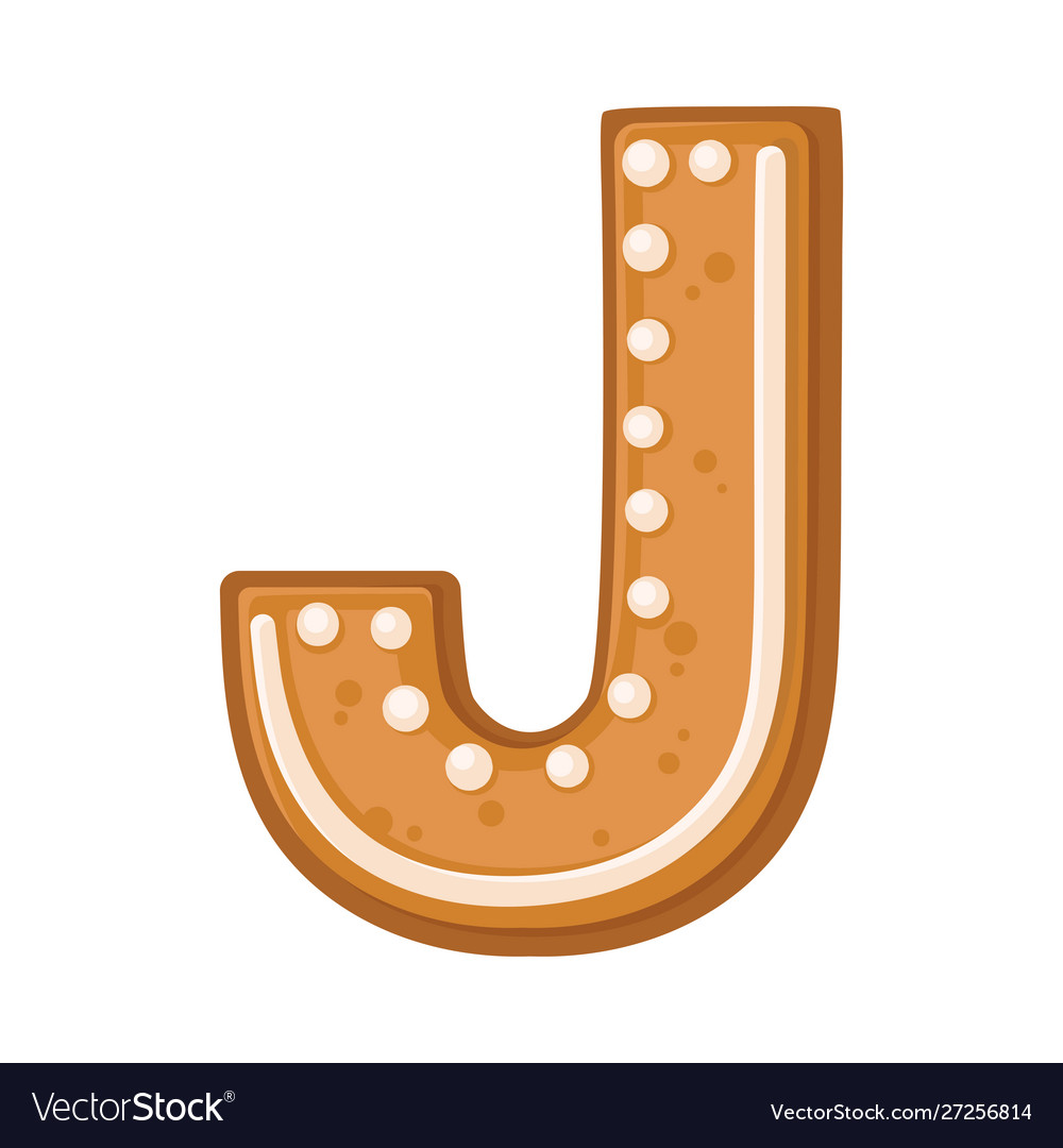 Cookies in shape letter j Royalty Free Vector Image
