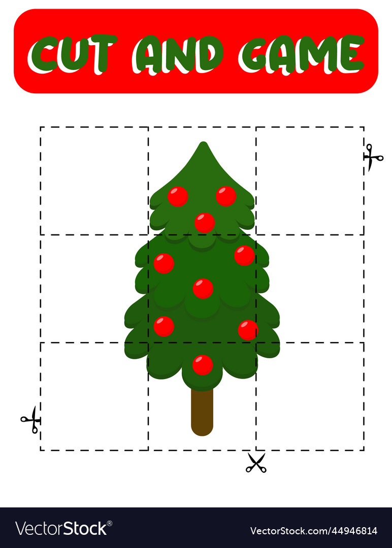 Cut and game christmas tree educational children