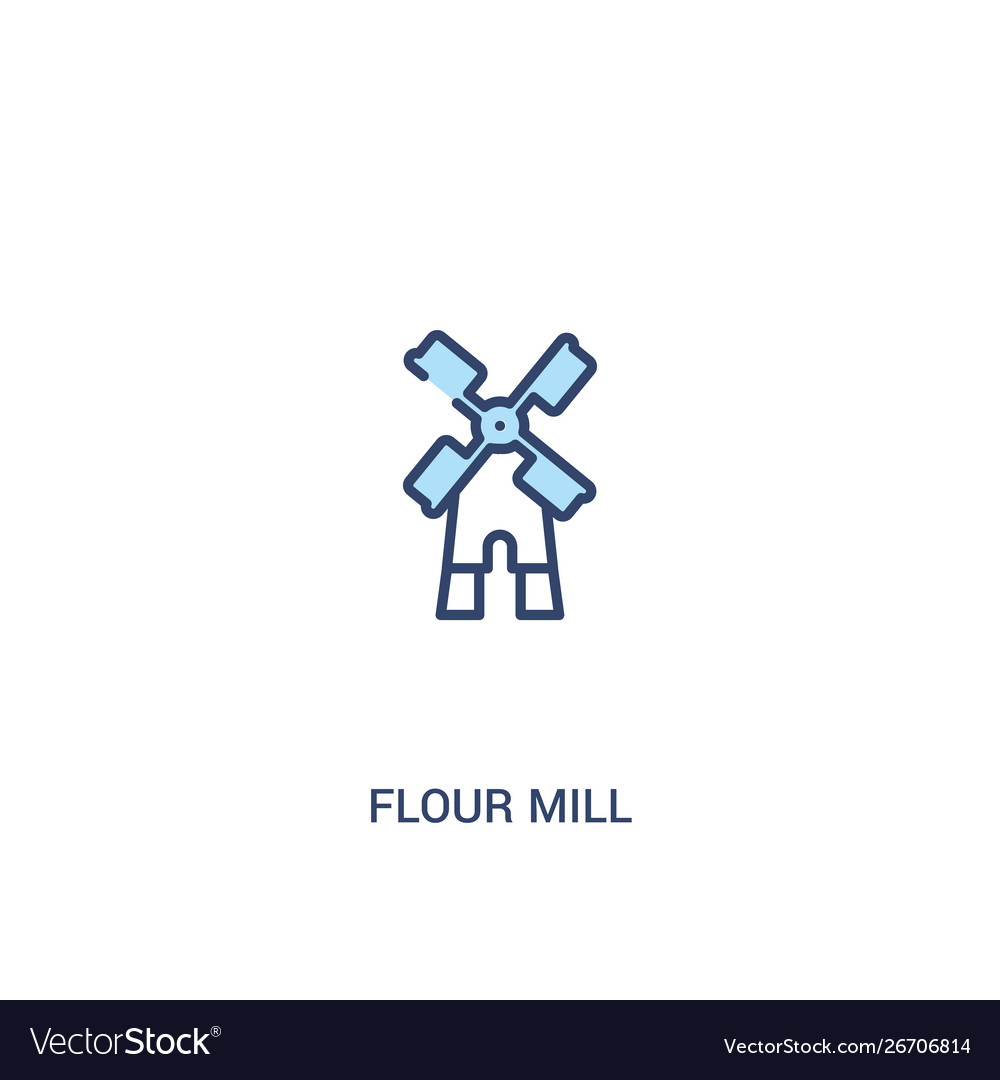 Flour mill concept 2 colored icon simple line