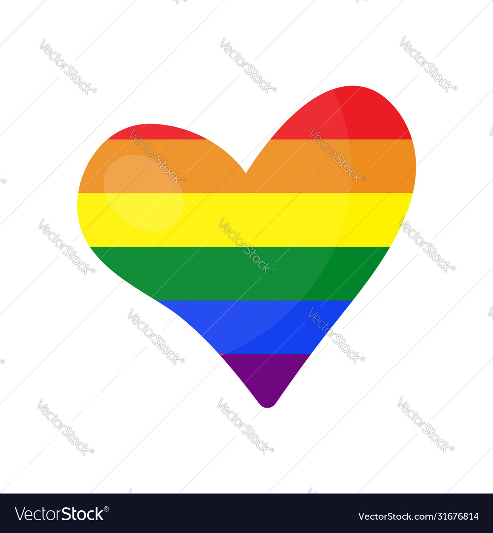 Gay heart or lgbt rainbow flag pride symbol