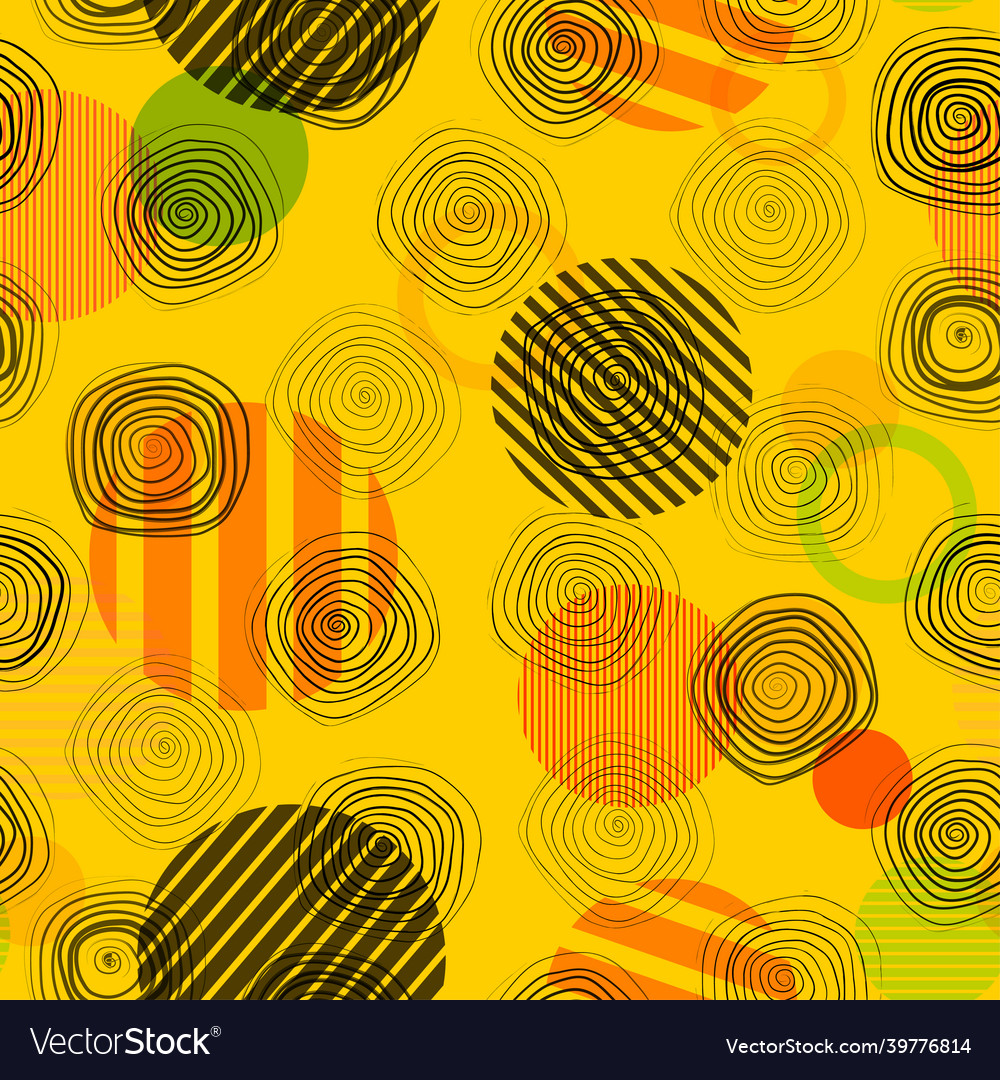 Geometric seamless pattern with circles and rings