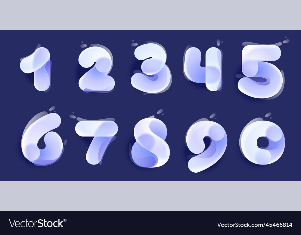 Glassmorphism Number Set
