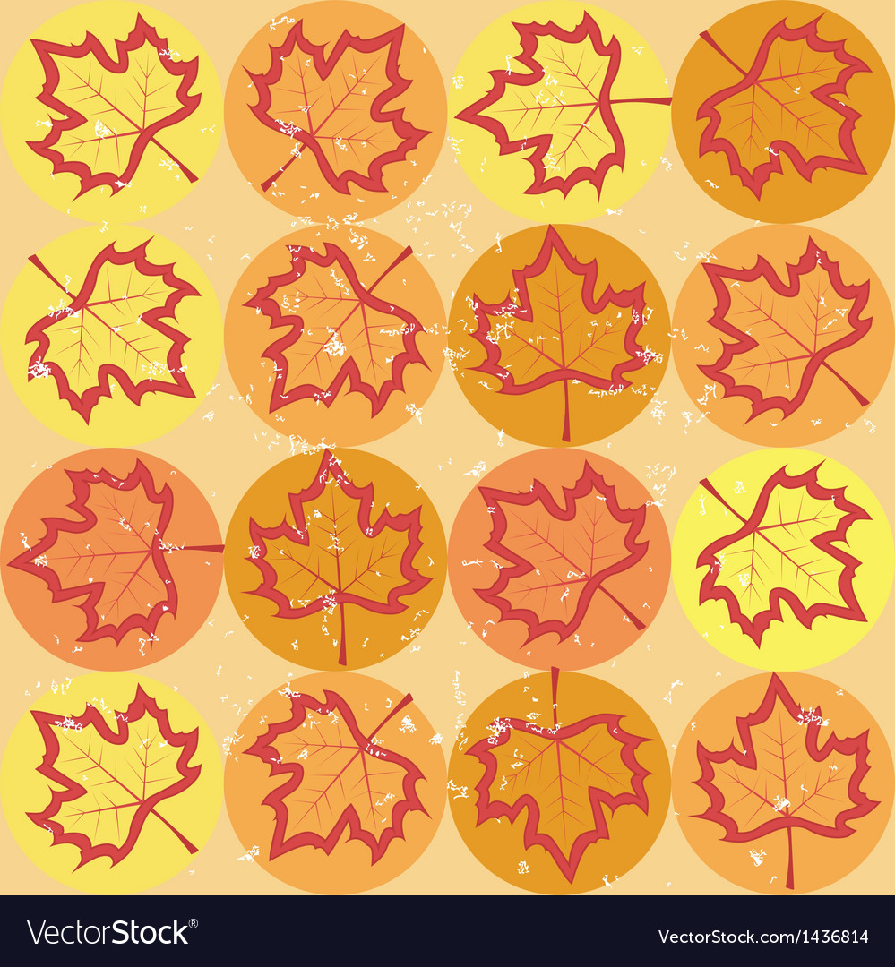 Grunge pattern with maple leaves