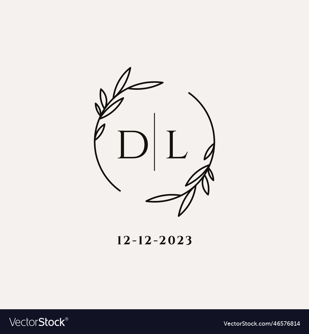 Letter dl wedding monogram logo design