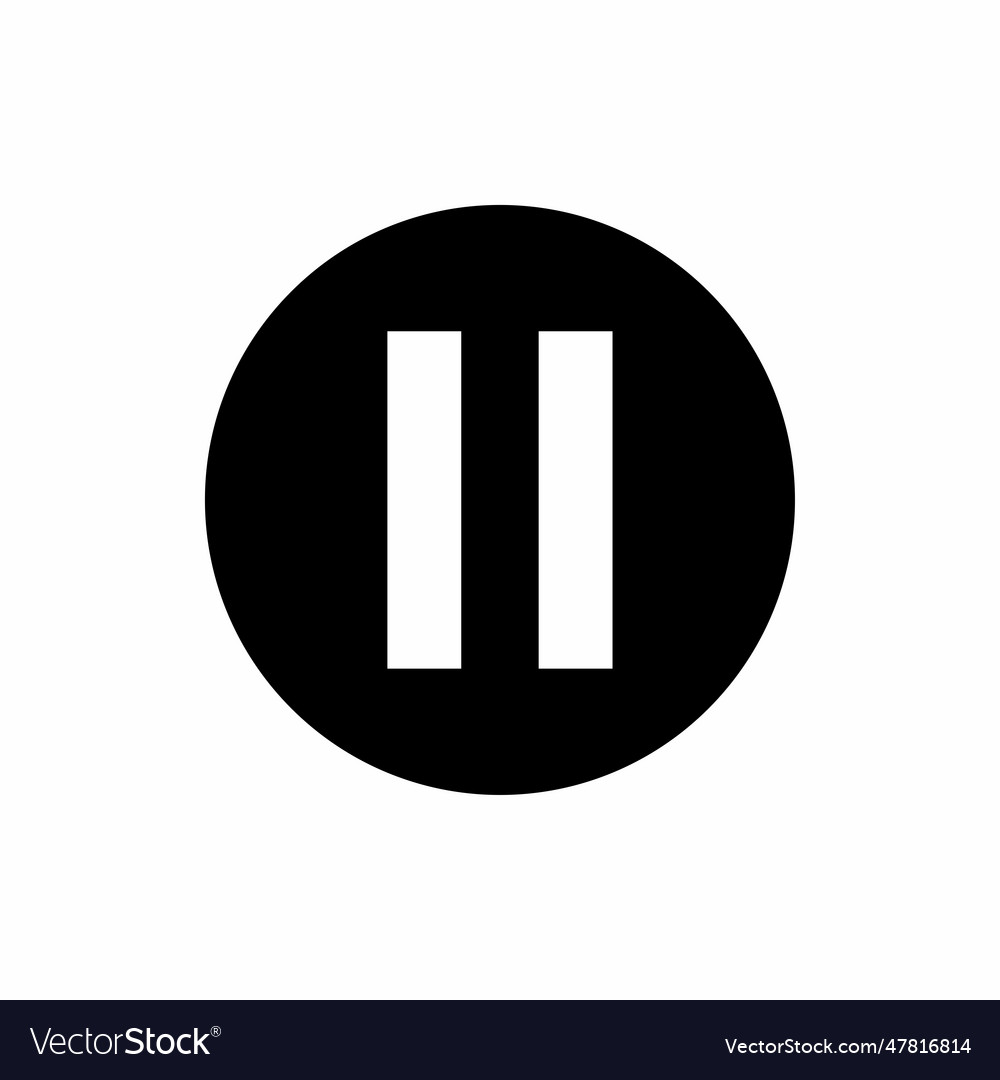 Pause button flat style icon vector image Pause button flat style icon