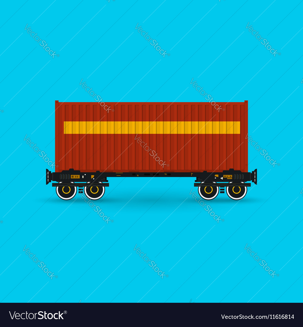 Platform with red container isolated
