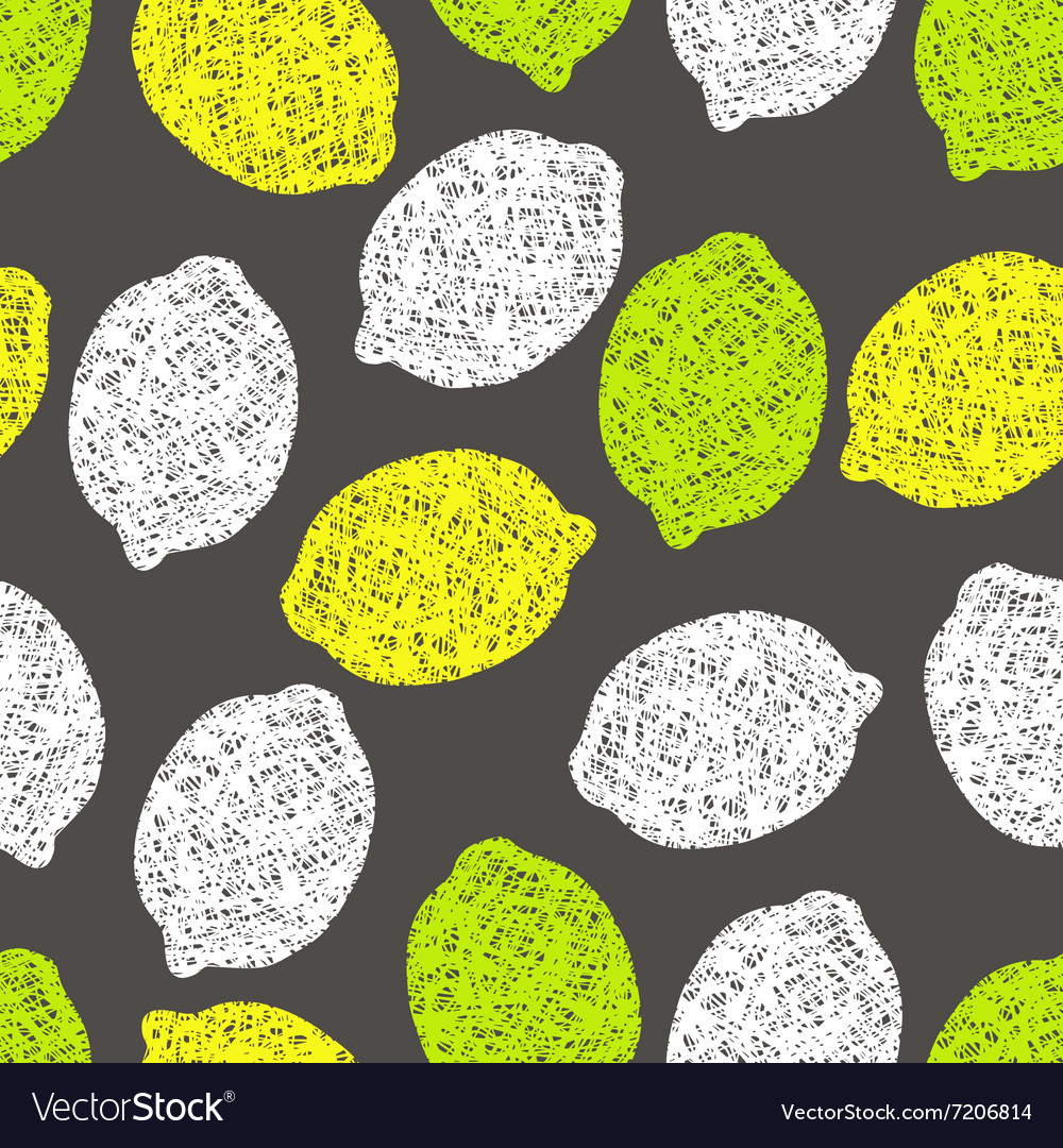 Seamless pattern with lemons scribbles