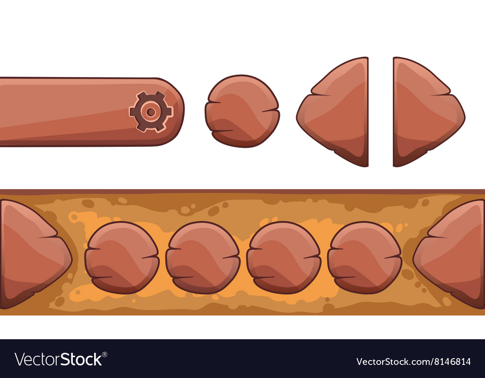Set of cartoon buttons with different shapes gui