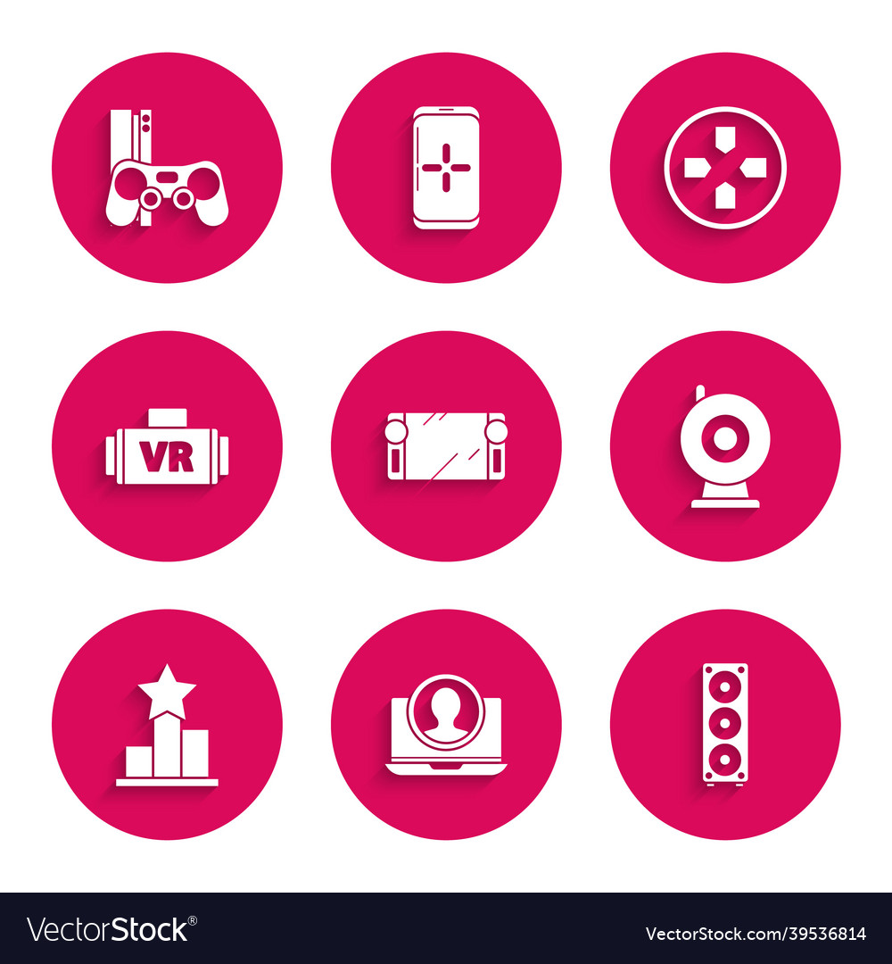 Set portable video game console create account Vector Image Set portable video game console create account